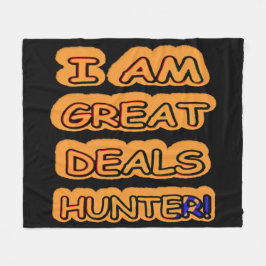Niedliches Artwork Design "Great Deals Hunter" Jet Fleecedecke