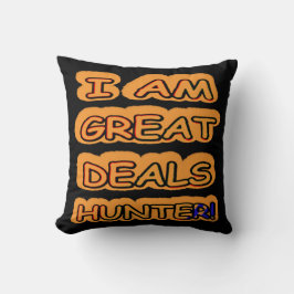 Niedliches Artwork Design "Great Deals Hunter" Jet Kissen