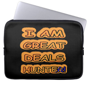 Niedliches Artwork Design "Great Deals Hunter" Jet Laptopschutzhülle