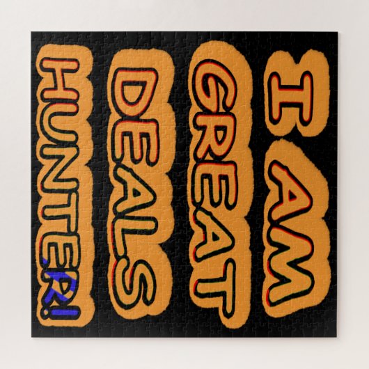 Niedliches Artwork Design "Great Deals Hunter" Jet Puzzle (Horizontal)