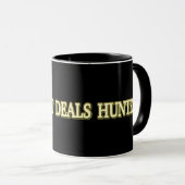 Niedliches Artwork Design "Great Deals Hunter" Jet Tasse (VorderseiteRechts)