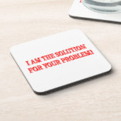 Niedliches Artwork Design "I AM THE SOLUTION" Kauf Getränkeuntersetzer (Linke Seite)