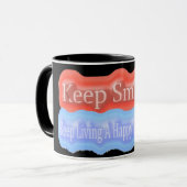 Niedliches Artwork Design über "Behalt Lächeln". K Tasse (Vorderseite Links)