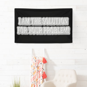 Niedliches Artwork Design über "I AM THE SOLUTION" Banner