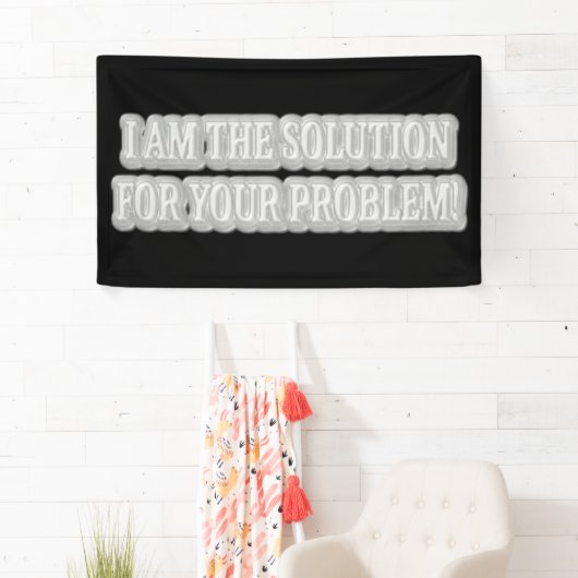 Niedliches Artwork Design über "I AM THE SOLUTION" Banner (Insitu)