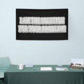 Niedliches Artwork Design über "I AM THE SOLUTION" Banner (Messeveranstaltung)