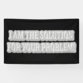 Niedliches Artwork Design über "I AM THE SOLUTION" Banner (Horizontal)