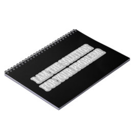 Niedliches Artwork Design über "I AM THE SOLUTION" Notizblock