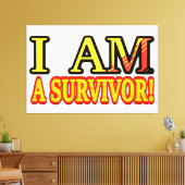 Niedliches Artwork Design "ÜBERLEBEN". Jetzt kaufe Leinwanddruck (Insitu (Wohnzimmer))