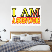 Niedliches Artwork Design "ÜBERLEBEN". Jetzt kaufe Leinwanddruck (Insitu (Schlafzimmer))