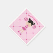 Niedliches asiatisches Cheerleader Custom Kinderge Serviette (Ecke)