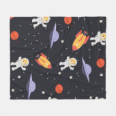 Niedliches Astro-Muster Fleecedecke (Vorderseite (Horizontal))