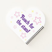 Niedliches Astro Unicorn HerzNotebook Notizblock (Rückseite)