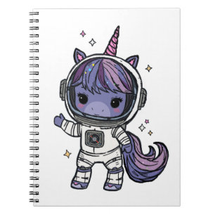 Niedliches Astro Unicorn-Notebook Notizblock