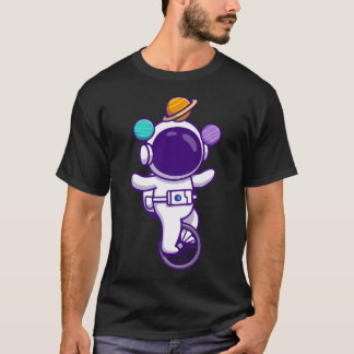 Niedliches Astronautenfahrrad Einrad T-Shirt