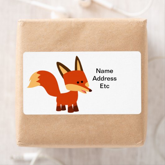 Niedliches Astute Cartoon Fox Versandlabel (Insitu)