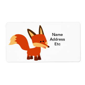Niedliches Astute Cartoon Fox Versandlabel