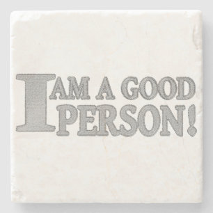 Niedliches Ausdrucksdesign "GUTE PERSON". Jetzt Co Steinuntersetzer