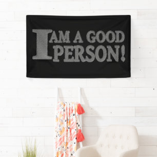 Niedliches Ausdrucksdesign "GUTE PERSON" Jetzt kau Banner
