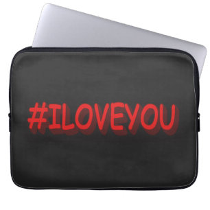Niedliches Ausdrucksdesign "#ILOVEYOU". Jetzt kauf Laptopschutzhülle