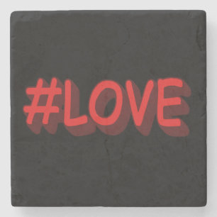 Niedliches Ausdrucksdesign "#LIEBE". Jetzt kaufen Steinuntersetzer