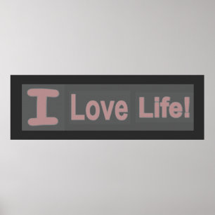 Niedliches Ausdrucksdesign "Liebe Life". Jetzt kau Poster