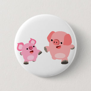 Niedliches Ausführen von Cartoon-Pigmenten-Button- Button