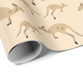 Niedliches australisches Kangaroo-Muster Geschenkpapier (Rolleneckpunkt)