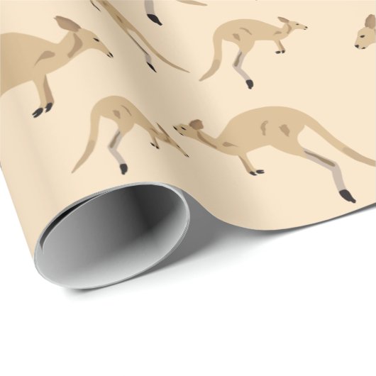 Niedliches australisches Kangaroo-Muster Geschenkpapier (Rolleneckpunkt)
