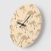 Niedliches australisches Kangaroo-Muster Große Wanduhr (Winkel)
