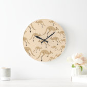 Niedliches australisches Kangaroo-Muster Große Wanduhr (Zuhause)