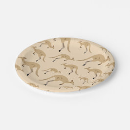 Niedliches australisches Kangaroo-Muster Pappteller