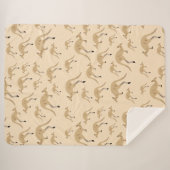 Niedliches australisches Kangaroo-Muster Sherpadecke (Vorderseite (Horizontal))