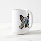 Niedliches australisches Rinderhundedesign" Kaffeetasse (VorderseiteRechts)