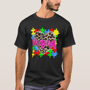Niedliches Autismus-Spektrum-Puzzle-Herz-Mama-Mom- T-Shirt