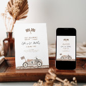 Niedliches Auto 1. Geburtstag Einladung