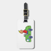 Niedliches Autofahren mit grünem Auto Kindervorfüh Gepäckanhänger (Vorderseite vertikal)