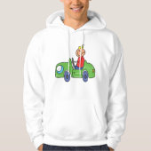 Niedliches Autofahren mit grünem Auto Kindervorfüh Hoodie (Vorderseite)