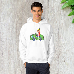 Niedliches Autofahren mit grünem Auto Kindervorfüh Hoodie
