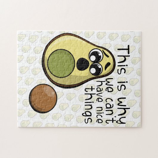 Niedliches Avocado Cartoon Zitat Sprichwort Puzzle (Horizontal)