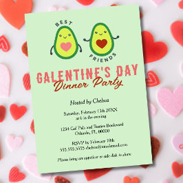 Niedliches Avocado Galentine's Day Dinner Party Einladung