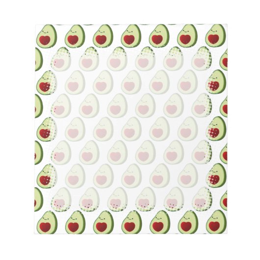 Niedliches Avocado-Hintergrundmuster Notizblock (Vorderseite)