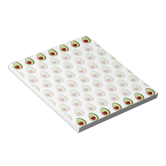 Niedliches Avocado-Hintergrundmuster Notizblock (angewinkelt)