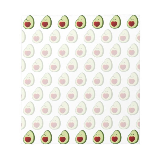 Niedliches Avocado-Hintergrundmuster Notizblock (Vorderseite)