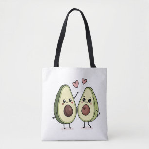 Niedliches Avocado-Paar mit Herz - Tote Beutel Des Tasche