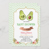 Niedliches Avocado Party - Einladung (Vorne/Hinten)