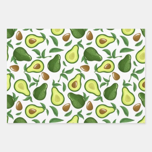 niedliches Avocadomuster-Party Geschenkpapier Set (Vorderseite 3)