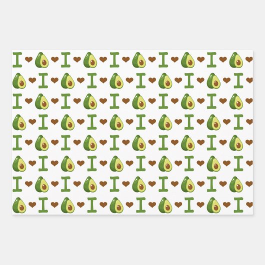 niedliches Avocadomuster-Party Geschenkpapier Set (Vorderseite 2)