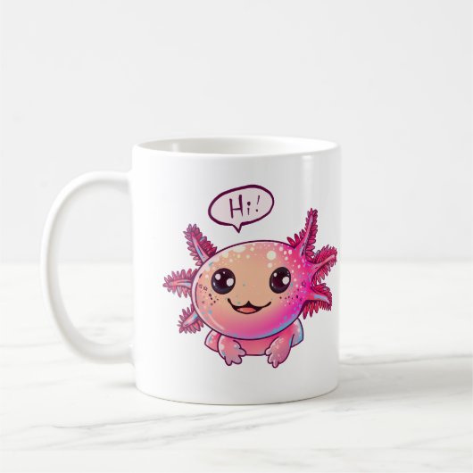 Niedliches Axolotl-Comic im Cartoon-Stil Kaffeetasse (Links)