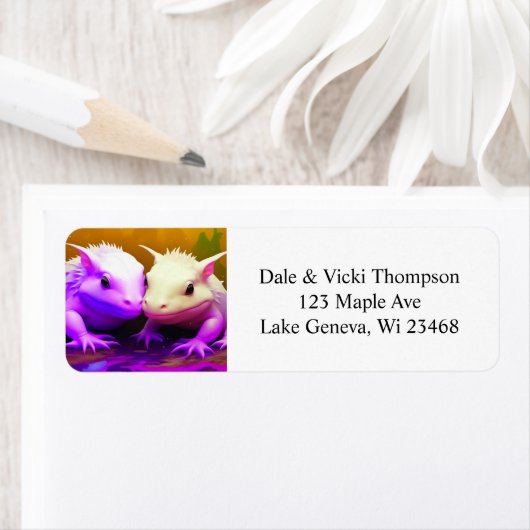 Niedliches Axolotl Couple Cuddling in Liebe KI Art (Insitu)